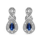 .925 Sterling Silver 4.5 x 3mm Pear Sapphire Gemstone and Diamond Accent Infinity Drop Stud Earrings (H-I Color, SI1-SI2 Clarity)
