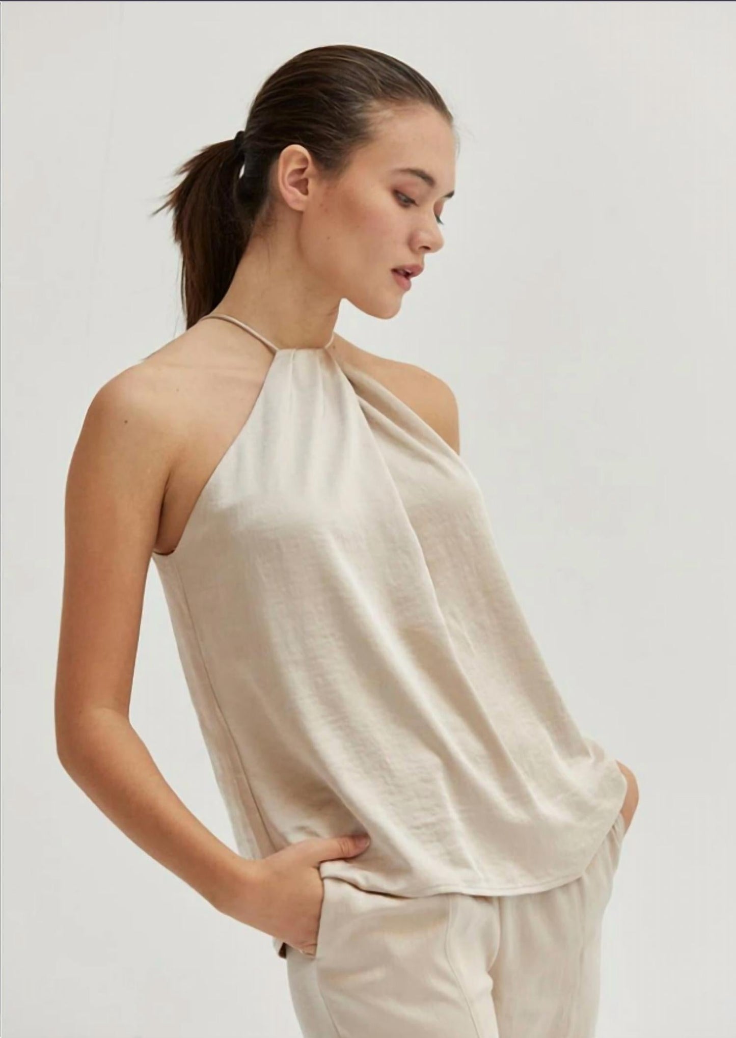 Crescent - Maria Satin Halter Top