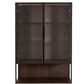 Modern Minimalist 51.2" Tall Lighted Display Cabinet with Tempered Glass