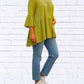 Calypso - Woven Gauged Trapeze Shirt Top