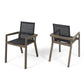 Belfast Dining Chair with Acacia Wood Frame and Mesh Seating (Set of 2)
