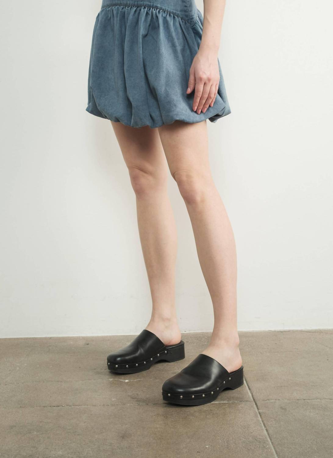 Aaron & Amber - Bubble Denim Mini Skirts
