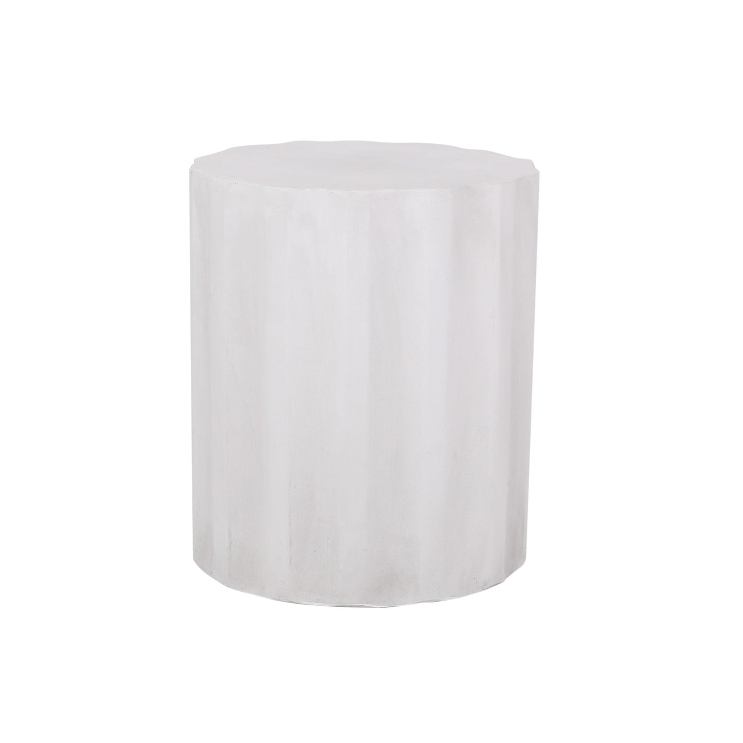 Outdoor End Table With Soft Wave Edge - Antique White
