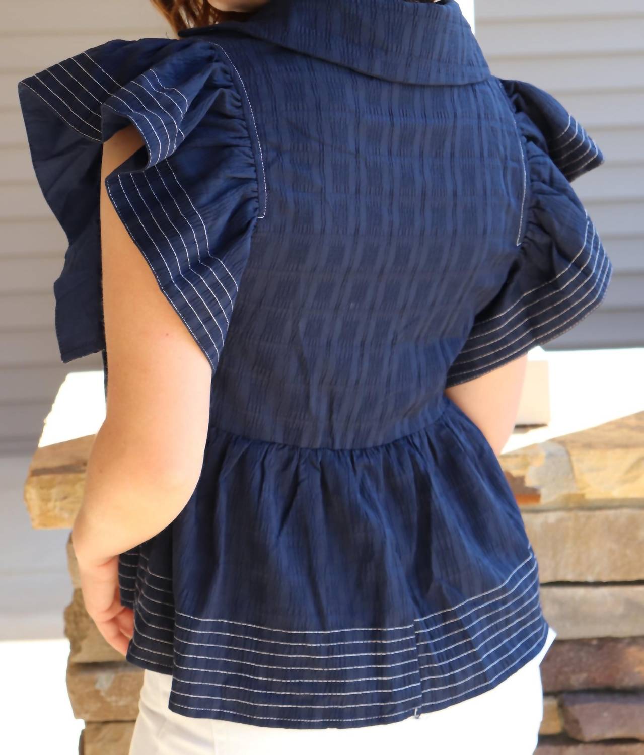 Entro - Women's Nautical Short Sleeve Top