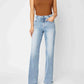 Judy Blue - Front Yoke Retro Wide Leg Denim Jeans