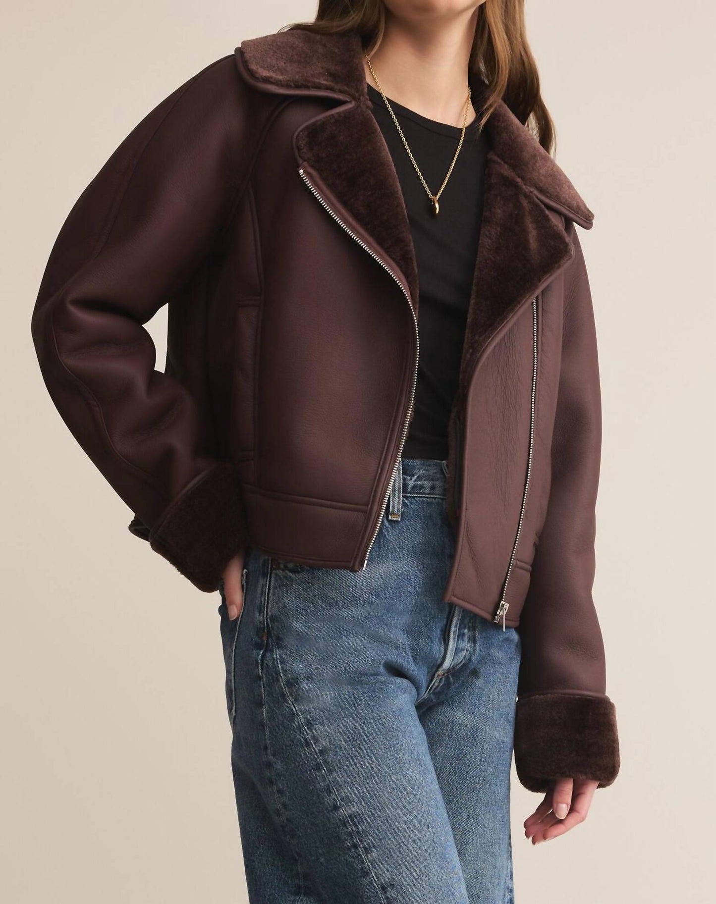 Z Supply - Georgia Faux Leather Sherpa Jacket