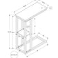 Accent Table, C-Shaped, Marble Look Contemporary & Modern Convenient Design