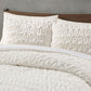 Full/Queen Ruched Fur Down Alternative Comforter Set