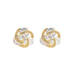 Amy and Annette 14k and Sterling Silver Floating Stones Caged Earrings with Crystals