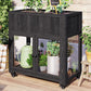 TOPMAX Patio Mini Wood Cold Frame Greenhouse with Wheels