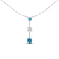 14K White Gold 1 1/2 cttw White and Treated Blue Diamond Pendant Necklace (H-I, I1-I2)
