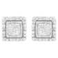 10K White Gold 1/2 cttw Invisible Set Princess-Cut Diamond Square Stud Earring (I-J Color, I1-I2 Clarity)