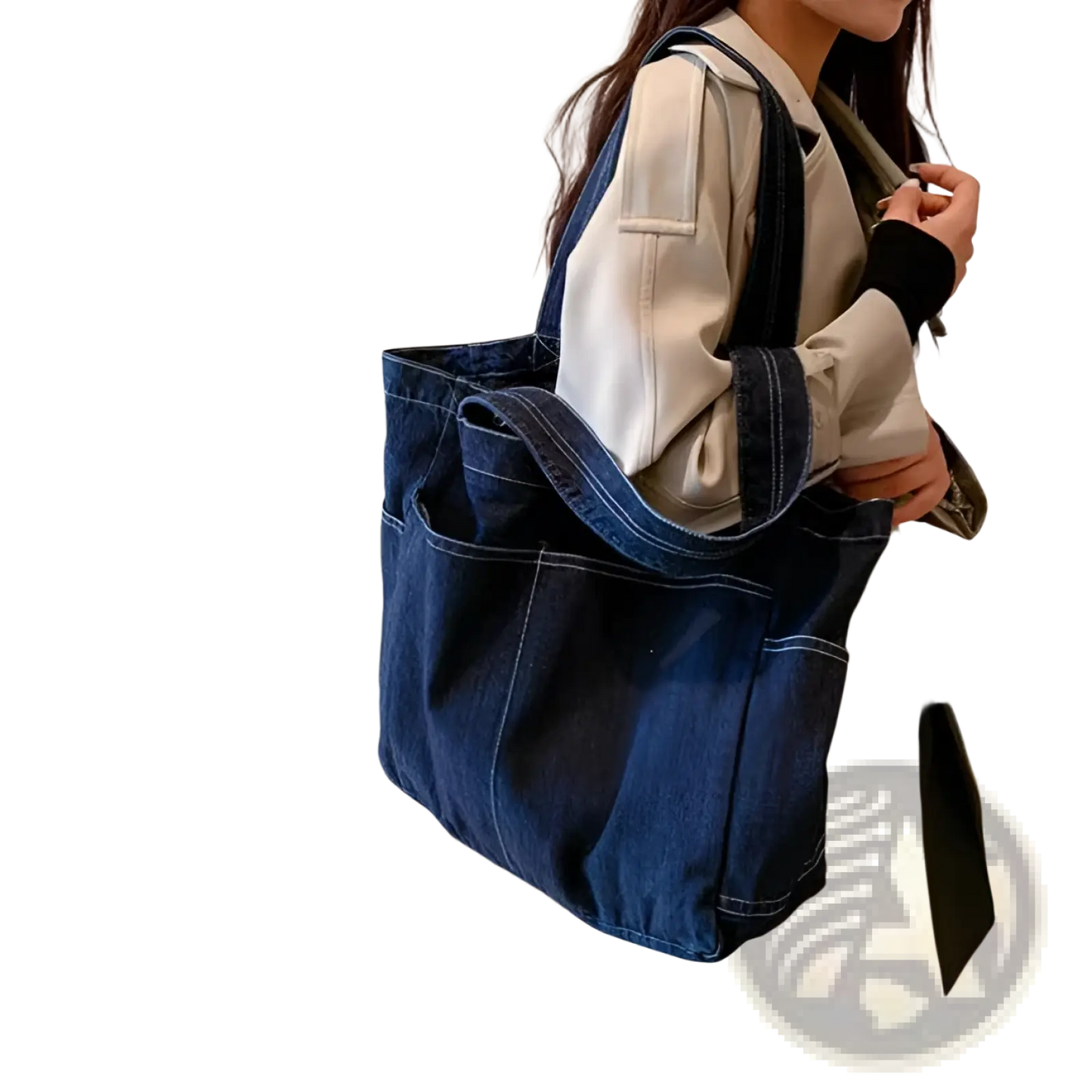 Denim Tote Bag Large Capacity Alma Latina Shoulder Bag