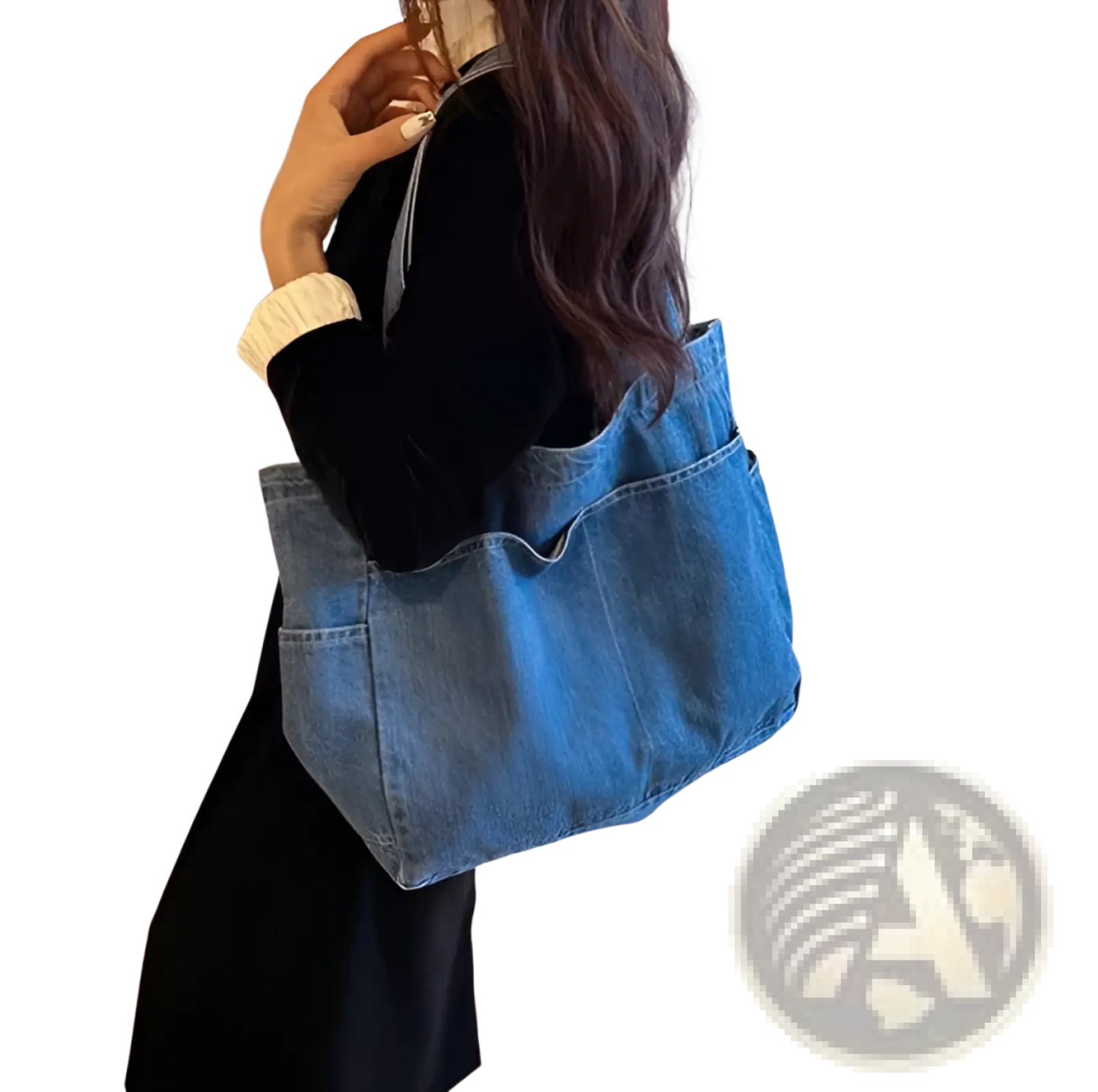 Denim Tote Bag Large Capacity Alma Latina Shoulder Bag