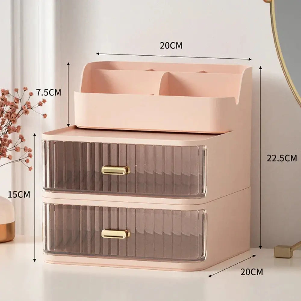 Modern Two Tiered Desktop Makeup and Jewelry Organizer