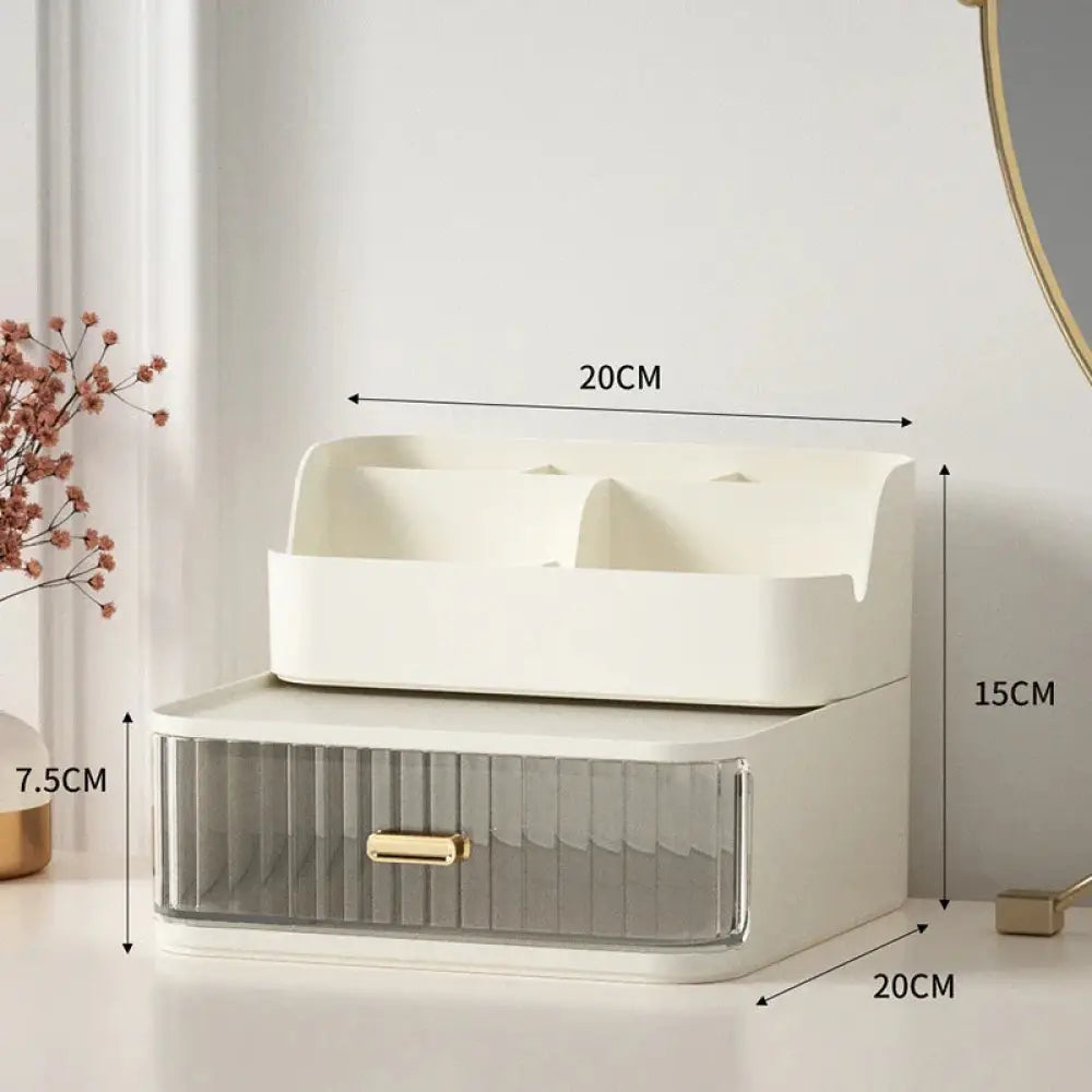Modern Two Tiered Desktop Makeup and Jewelry Organizer