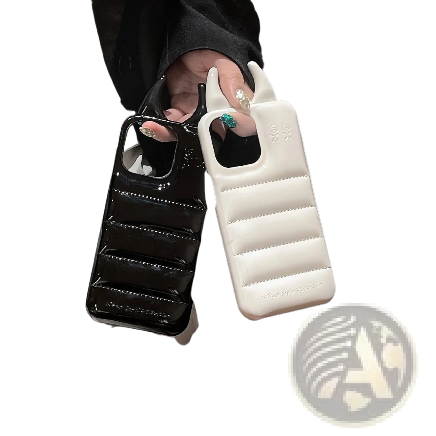 Devil Horn Quilted Leather Iphone Case