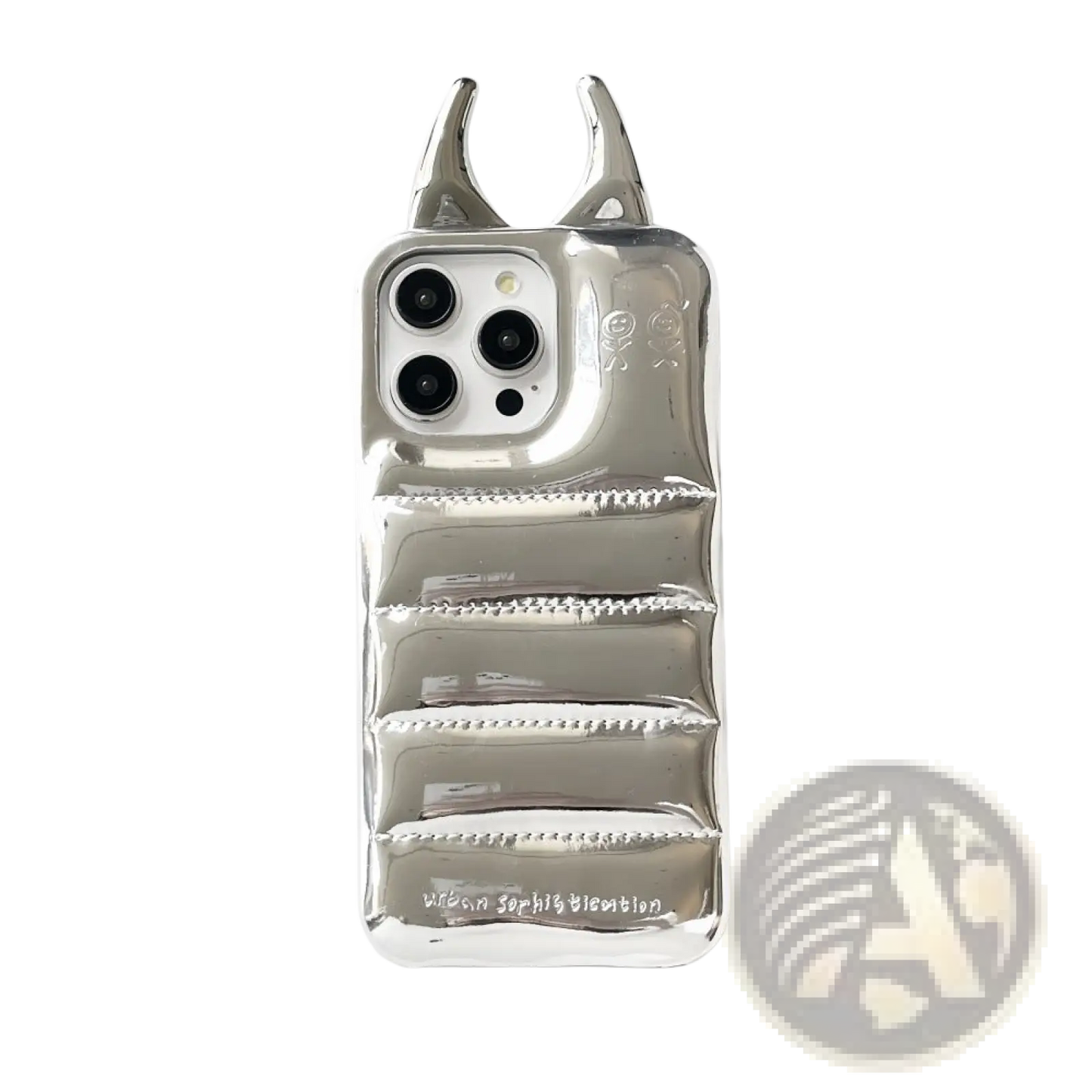 Devil Horn Quilted Leather Iphone Case