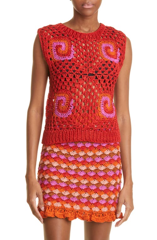 AYNI Liya Crochet Skirt Tomato X Small