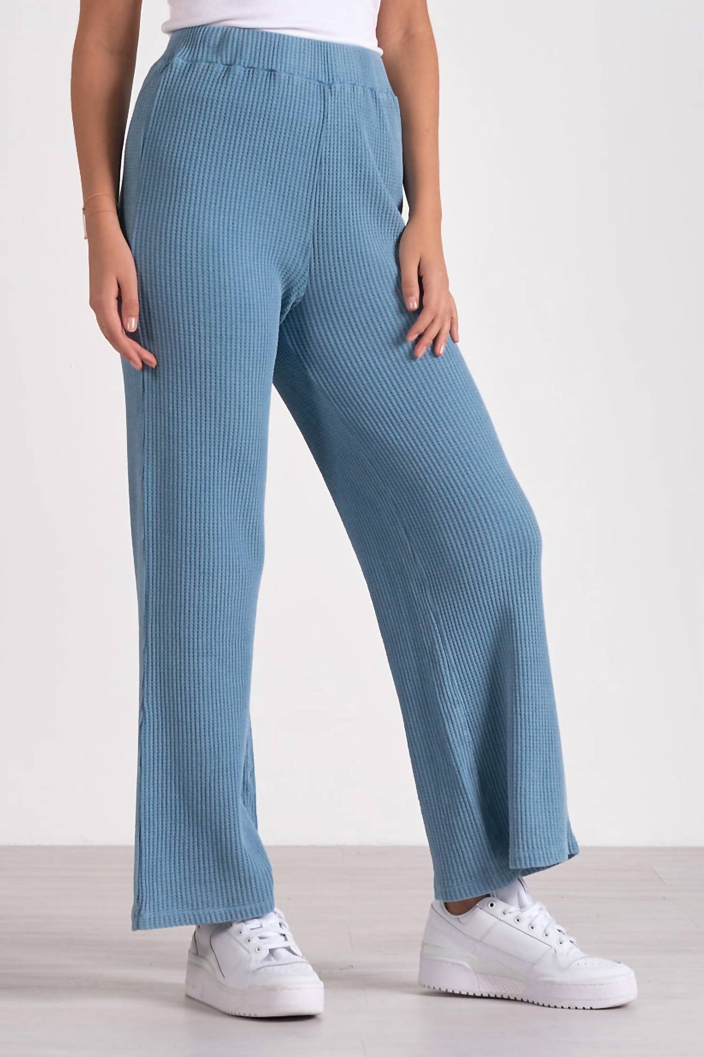 Elan - Drawstring Waffle Flare Pant