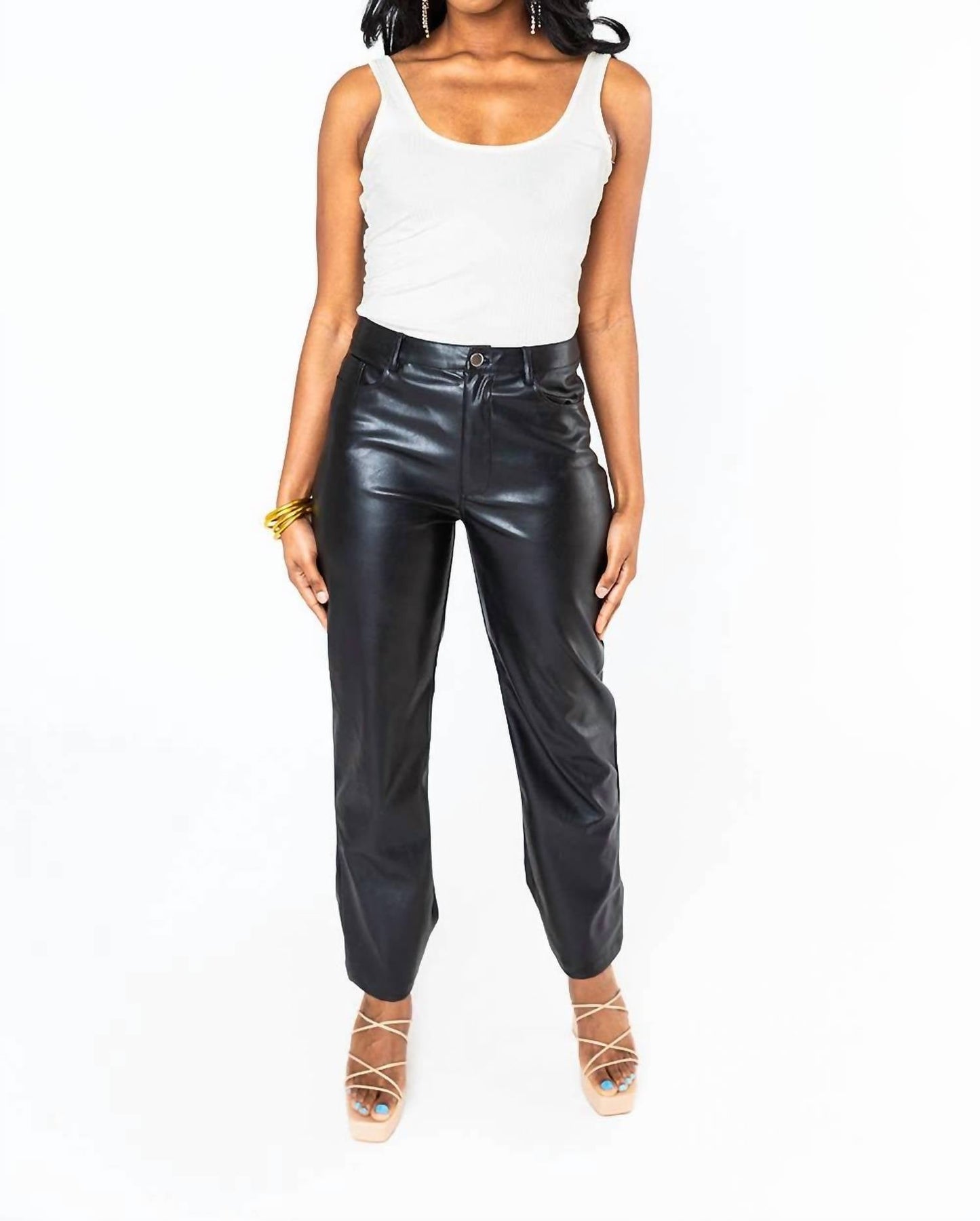 Buddylove - Gomez Vegan Leather High Waisted Ankle Pant