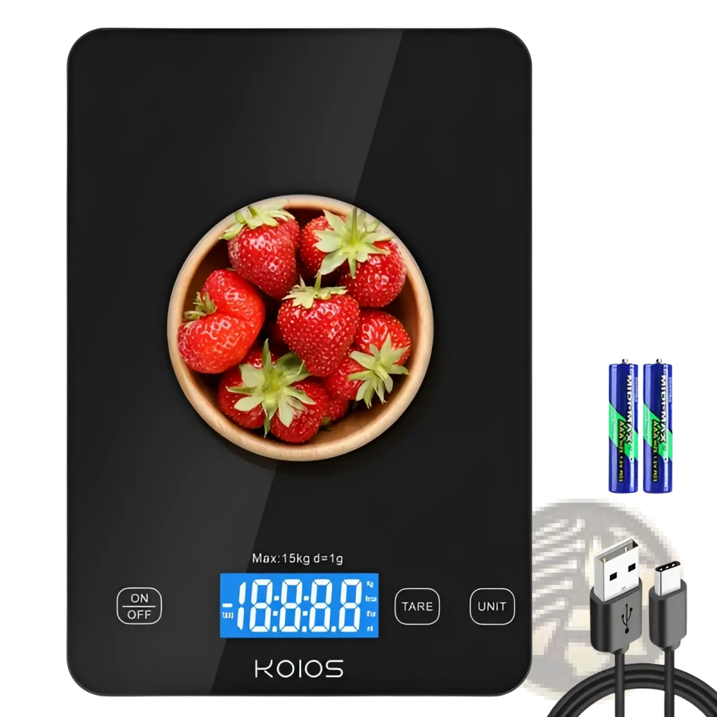 Digital Kitchen Scale 15kg Rechargeable Food Scale