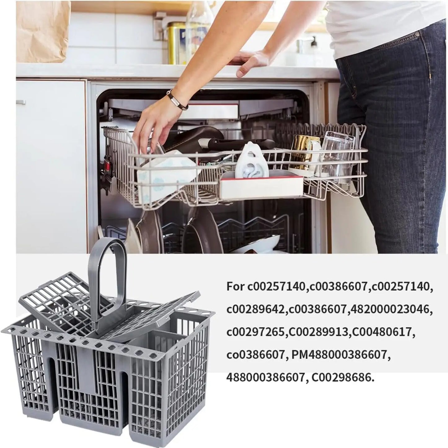 Dishwasher Cutlery Basket for Hotpoint Indesit Grey