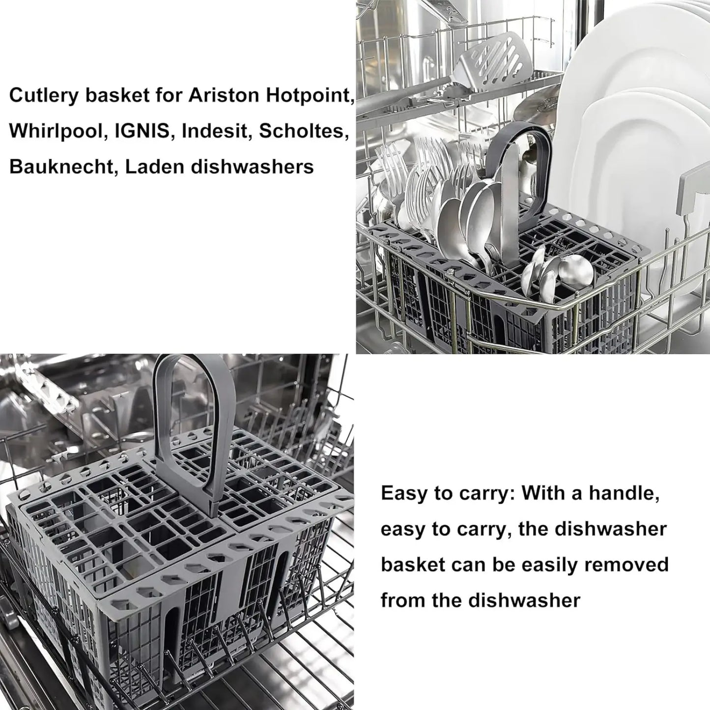 Dishwasher Cutlery Basket for Hotpoint Indesit Grey