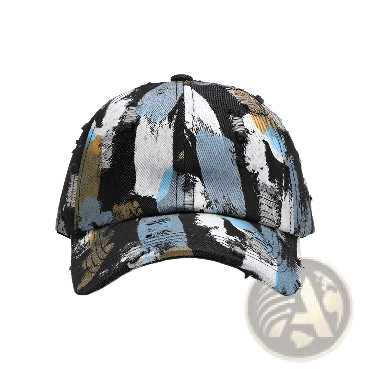 Distressed Paint Splatter Cotton Baseball Cap