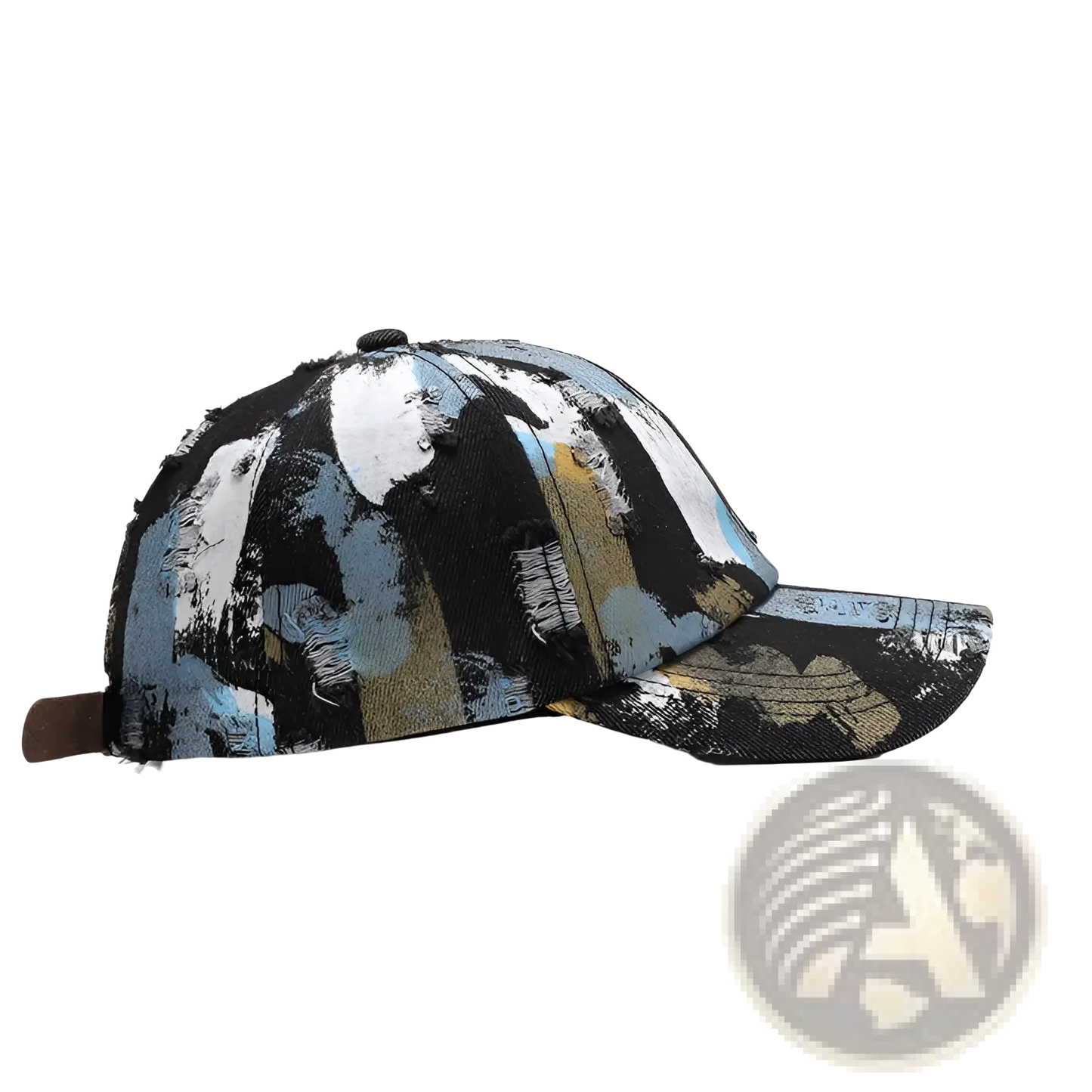 Distressed Paint Splatter Cotton Baseball Cap