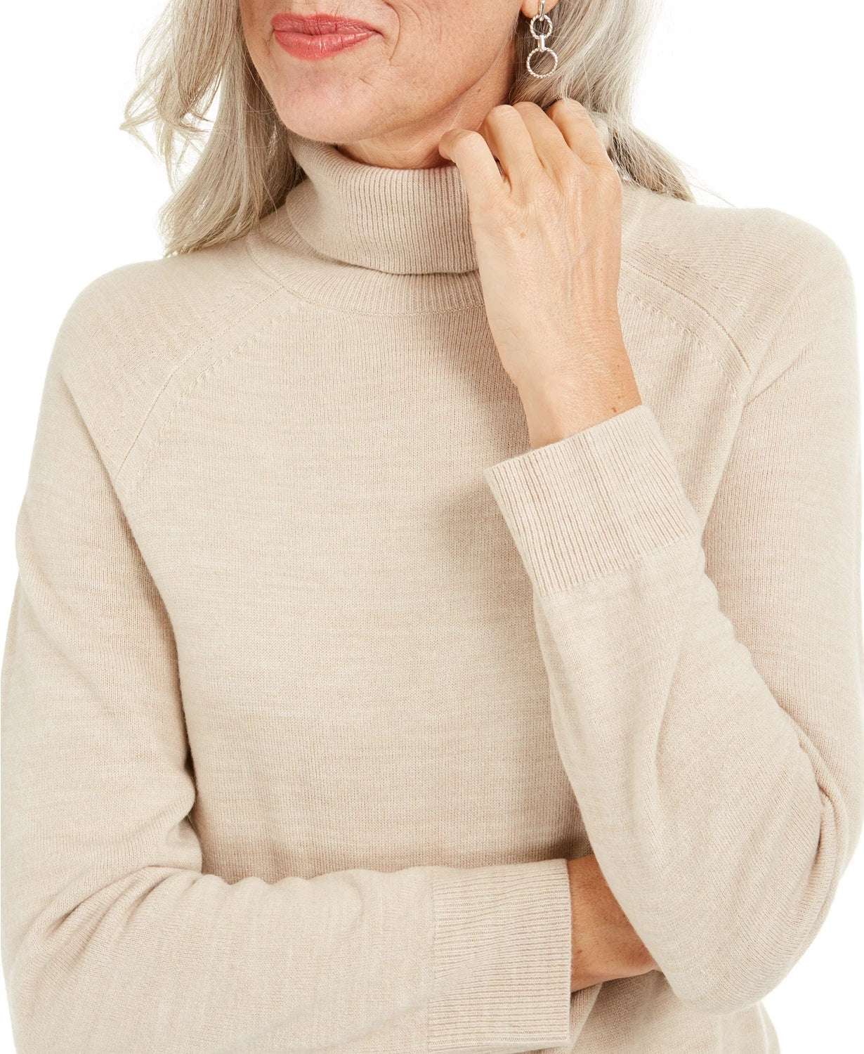 Karen Scott Women's Turtleneck Sweater White Size Medium