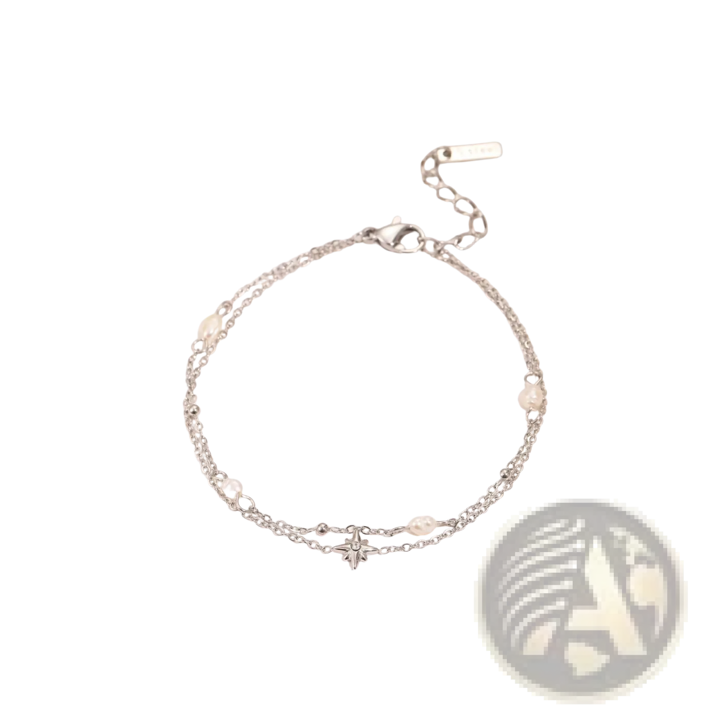 Double Layer 18k Gold Star and Pearl Stainless Steel Necklace
