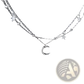Double Layer Silver Moon and Star Crystal Anklet Bracelet