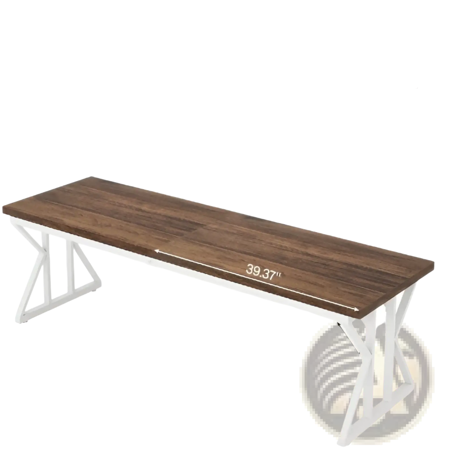 Double Monitor Desk 78 Inch Two Person Dark Wood White x Leg