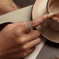 925 Sterling Silver and White Gold 0.5cm Ring Size 6.0
