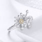 925 Sterling Silver Ring with Plated Platinum and Pavé Setting CZ