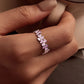 925 Sterling Silver Enamel Platinum Plated Ring Size 6 for Women