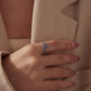 925 Sterling Silver Size 6.0 White Gold Plated CZ Ring for Women