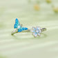 925 Sterling Silver Opal Nanometer Stone Plated Platinum Ring
