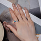 925 Sterling Silver Opal Nanometer Stone Plated Platinum Ring