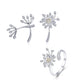 925 Sterling Silver Ring with Plated Platinum and Pavé Setting CZ