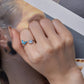 925 Sterling Silver Opal Nanometer Stone Plated Platinum Ring