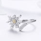 925 Sterling Silver Ring with Plated Platinum and Pavé Setting CZ