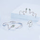 925 Sterling Silver Pavé Setting CZ Oxidized Silver Ring for Women