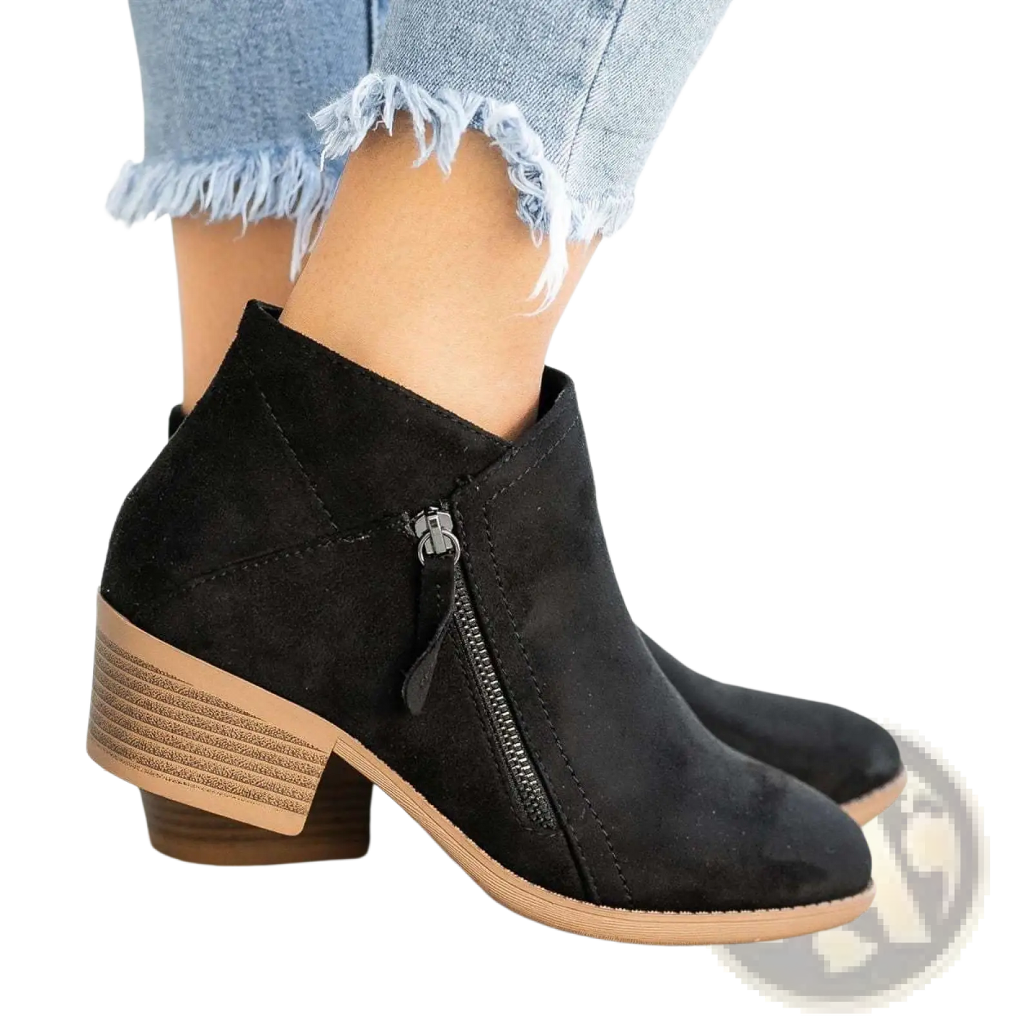 Dr. Martens Suede Chunky Heel Side Zip Boots