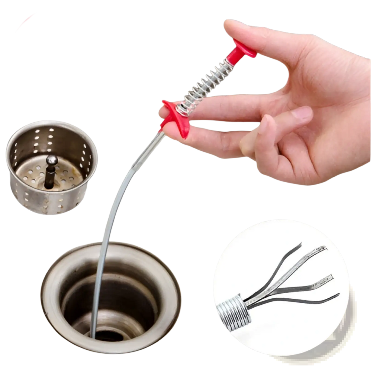 Drain Clog Remover 60cm Flexible Spring Pipe Tool