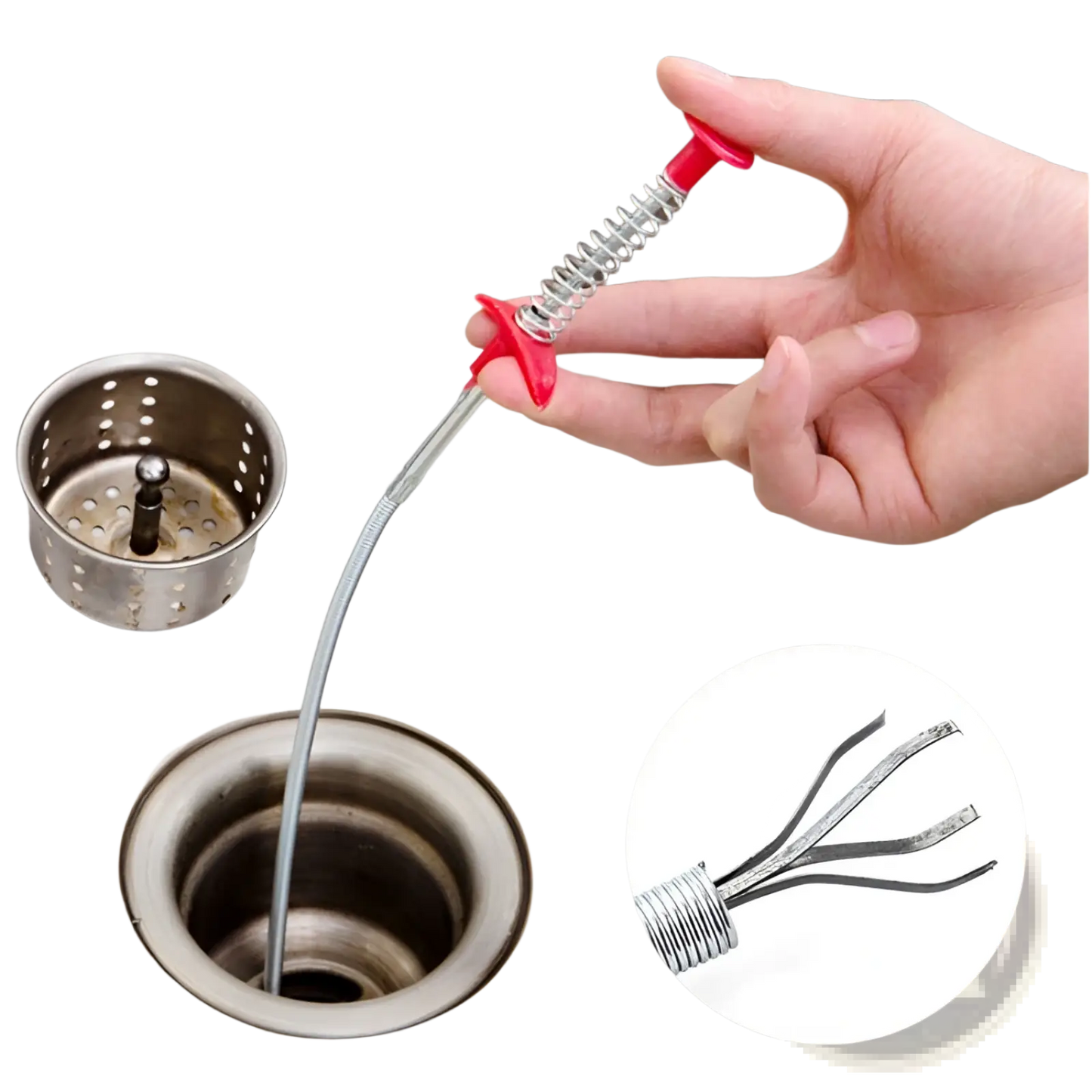 Drain Clog Remover 60cm Flexible Spring Pipe Tool