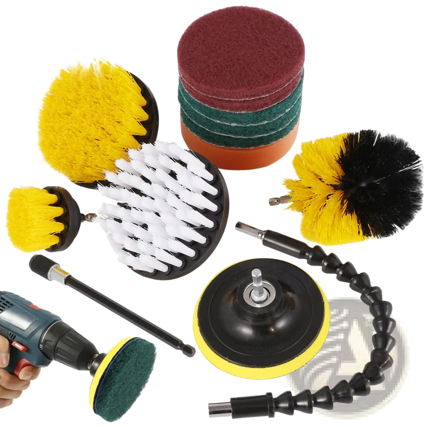 Drill Brush Attachment Set for Kitchen and Car Cleaning