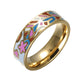 Homvare Women’s Gold Plated Handmade Enamel Ring Size 6