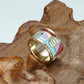 Homvare Women’s Gold Plated Handmade Enamel Ring Size 6